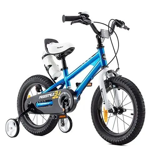 Produktbild: RoyalBaby Kinderfahrrad Mädchen Junge Freestyle BMX Fahrrad Kids Kinderfahrrad 14 Zoll Blau
