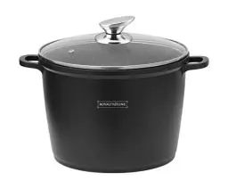 Produktbild: Royalty Line® AD28M Kochtopf mit Glasdeckel, Antihaftbeschichteter, Induktionsgeeignet, 10.5 Liter, 28 cm, Schwarz