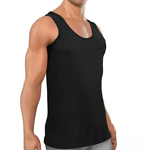 Produktbild: ROYALZ Unterhemd Herren Schwarz 5er Pack Größe XXL Klassisch Tank Top Männer lang Baumwoll-unter-Shirt 5er Set