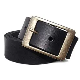Produktbild: ROYALZ Vintage Ledergürtel Damen für Jeans Anzug Hosen Frauen Gürtel 4 mm starker Voll-Leder 38 mm Damengürtel, Farbe:Schwarz, Größe:95