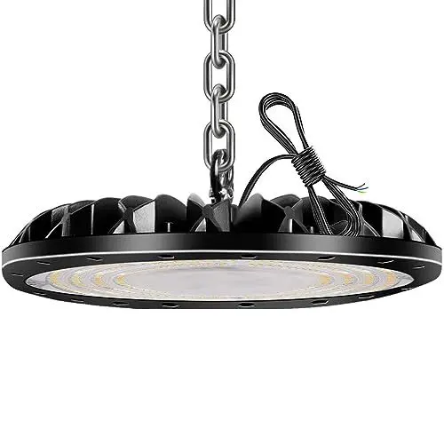 Produktbild: Royana 100W UFO LED Hallenleuchte, 10000LM Hallenstrahler Garagenlampe led Lagerleuchte für werkstattleuchte Deckenleuchte kellerlampe