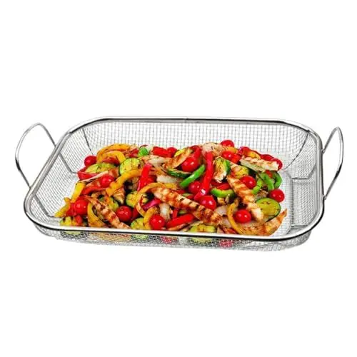 Produktbild: Rrlihjgu Grillkörbe zum Grillen,BBQ-Grillkorb,Multifunktionale BBQ-Grillkörbe - Hitzebeständiges Grillzubehör, rostfreier Grillkorb zum Reinigen von Gemüse und