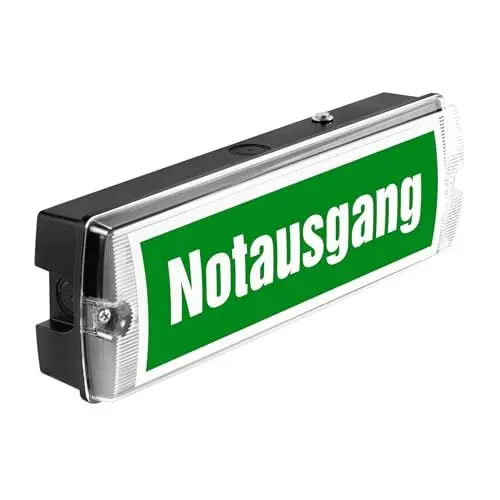 Produktbild: RR-NORD Notleuchte schwarz LED IP65 Notbeleuchtung Rettungszeichenleuchte Fluchtwegleuchte Notlicht