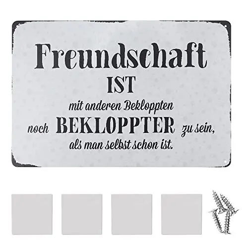 Produktbild: RtottiM Blechschild 20x30cm Metallschild Deko Gewölbt Freundschaft ist mit Anderen Deko Geschenk Metall Schild