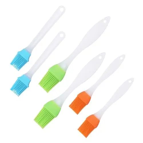 Produktbild: Ruayia 6 Stück Silikon Backpinsel, Küche Pastry Brush, Grillbürste Pinsel, Hitzebeständiger Backpinsel Silikon, Basting Gebäckbürste, BBQ Pinsel für Grillen, Gebäck, Rühren, Backen, Kochen