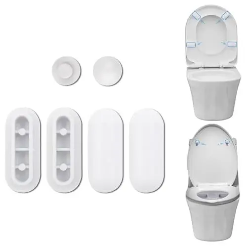Produktbild: Ruayia 6 Stück WC Sitz Puffer, WC Sitz StoßStange mit 2 Ringpuffer und 4 Deckelpuffer für Toilettendeckel Toilettensitz, WC Ersatz-Puffer für Zuhause, Hotel