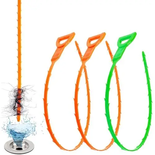 Produktbild: Ruayia Abflussreiniger Spirale, 3 Stück Abflussschlange Spülbecken Reinigungshaken, Ausschreibung Abflussreiniger Sticks für Küchenspüle,Bad Badewanne, Abflüsse Dredge Pipe