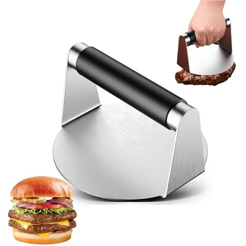 Produktbild: Ruayia Burgerpresse 5,5-Zoll, Burger Smasher burgerpresse Edelstahl Round Professionelles Burger Smash für Flat Top Grill, BBQ, Patties und Squeeze Grease - 5,5-Zoll