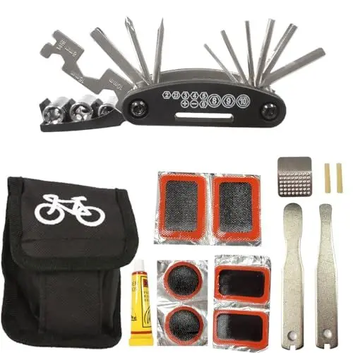Produktbild: Ruayia Fahrrad Werkzeug Set, Fahrradwerkzeug reparatur Fahrrad Werkzeugset faltbares, Fahrrad-Multitool Multifunktionswerkzeug, Fahrrad Werkzeug Reparaturset