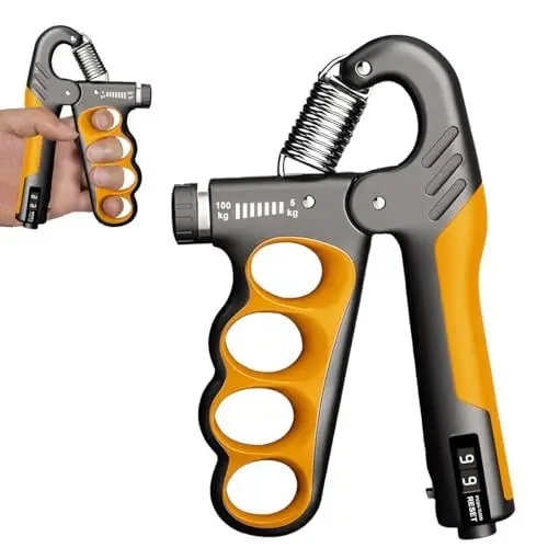 Produktbild: Ruayia Handtrainer, Griffkraft Trainer für Fitness Krafttraining, Griffkraft Trainer, Sportler und Handtrainer Fingertraine - Gelb