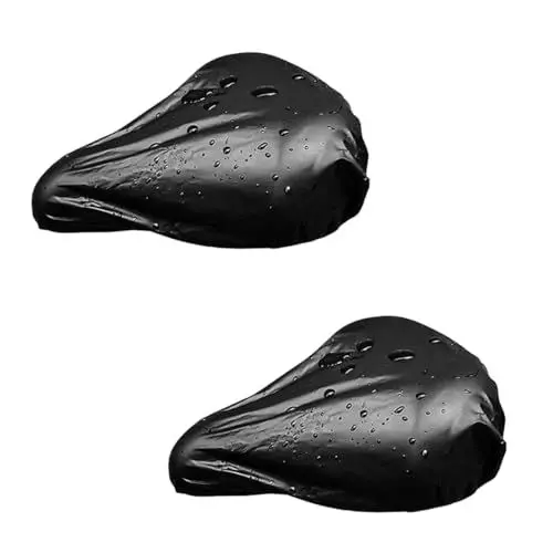 Produktbild: Ruayia Sattelbezug wasserdicht - 2er Set -Elastische Wasserfeste Fahrradsattel Schutzhülle, Passend für meisten Fahrräder wie Rennrad, Mountainbike und Trekkingrad - Schwarz