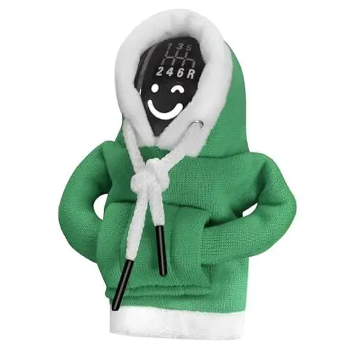 Produktbild: Ruayia Schalthebel Hoodie, Schaltknauf Hoodie Fürs Auto, Lustige Hoodies Schalthebel Dekoration, Auto Schalthebel Zubehör, Schaltknauf Überzug für Auto Dekoratives, Grün