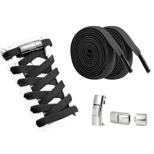 Produktbild: Ruayia Schnürsenkel Flache für Sneaker, Schnürsenkel Premium flach reißfest Schuhbänder Ersatz Sportschuhe, Laufschuhe, Turnschuhe - Schwarz
