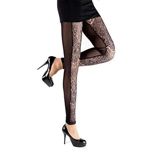 Produktbild: Rubberfashion Leggings Damen Matt - Strumphosenleggings Frauen - Leggins 80er Jahre auch für Mädchen nylonschwarz S