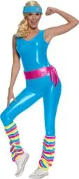Produktbild: RUBIES Barbie Sport-Kostüm für Damen, Jumpsuit, Stulpen, Gürtel und Stirnband, offizielles Mattel-Kostüm, für Weihnachten, Karneval, Halloween, Junggesellinnenabschied, Party, Geburtstag Halloween