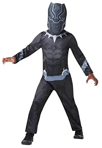 Produktbild: Rubie's 640908 9-10 Offizielles Kostüm Black Panther, Marvels Avengers, klassisch, für Kinder, Körpergröße 140 cm, 9-10 Jahre Halloween