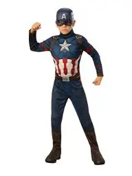 Produktbild: Rubie's Offizielles Kostüm Captain America, Avengers Endgame, klassisch, Kindergröße L, 8-10 Jahre, Körpergröße 147 cm Halloween