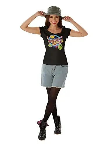 Produktbild: Rubie's Official 810680L T-Shirt mit Aufdruck „I Love The 90's“, Damenkostüm, Größe L Halloween