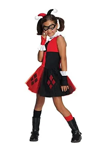 Produktbild: Rubie's Official DC Harley Quinn Superschurken-Kinderkostüm, Tutu-Kleid, Kindergröße Small, Alter 3-4 Jahre Halloween