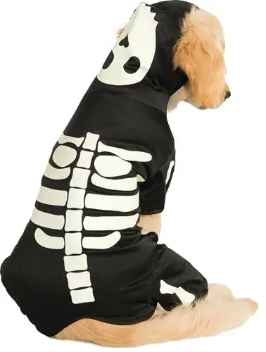 Produktbild: Rubie's Official Skelett-Kapuzenpullover, Halloween-Kostüm, für Hunde, Haustier, Größe M, Hals bis Schwanz 38,1 cm, Brust 43,2 cm Halloween