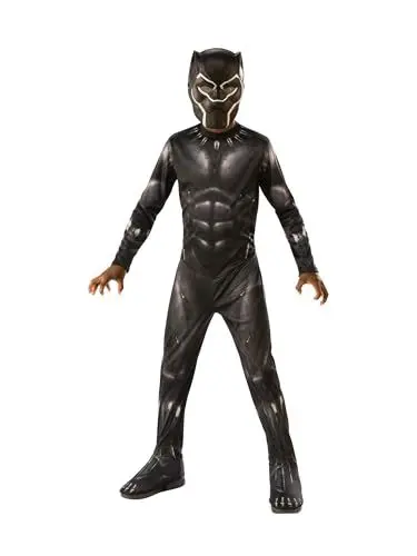 Produktbild: Rubie's Offizielles Kostüm Black Panther, Avengers, klassisch, Kindergröße M, 5-7 Jahre, Körpergröße 132 cm Halloween