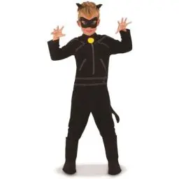 Produktbild: Rubie's Offizielles Kostüm Cat Noir, Miraculous Ladybug, mit Augenmaske, für Kinder, Superheld, Kindergröße S, 3-4 Jahre Halloween