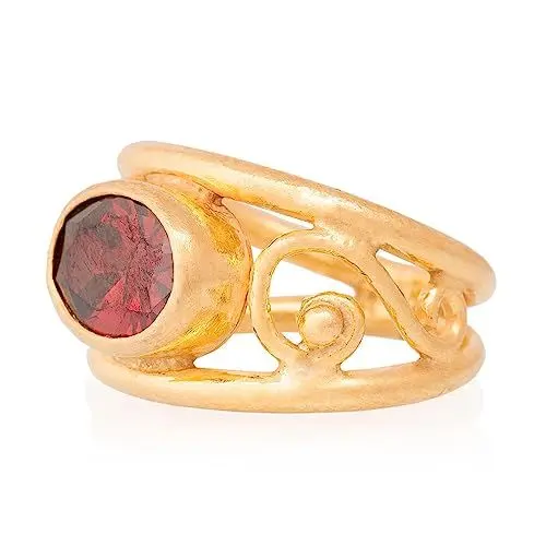 Produktbild: Rubin-Ring, Rubin-Frauen-Ring. Ovaler Rubin Ring. Gold plattiert Silber Rubin Ring. 925 Sterling Silber Rubin Ring. 24K Gold plattiert Silber Rubin