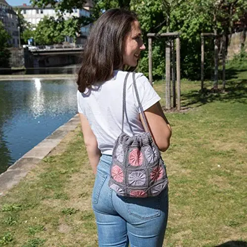 Produktbild: Rucksack häkeln -Häkelset Rucksack Sunny Spread INKL. Nadeln + GRATIS Label- Rucksack Häkelset – Häkelpackung Rucksack – Häkelrucksack – Set Rucksack häkeln mit Häkelanleitung – häkeln Set von Myoma