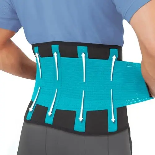 Produktbild: Rückenbandage Rückenstützgürtel für Herren und Damen - Rückengurt zur Linderung von Rückenschmerzen, Vorbeugung von Verletzungen + Stabilisierung der Lendenwirbelsäule - Large von Clever Yellow