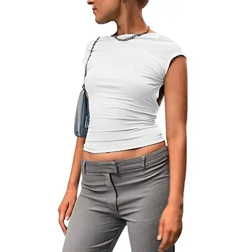 Produktbild: Rückenfreies Oberteil, Weiches, Reines, Atmungsaktives Abschluss-T-Shirt für Damen (XS)