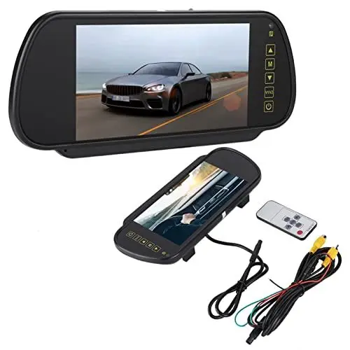 Produktbild: Rückfahrkamera-Monitor, 7-Zoll-Auto-Rückspiegel LCD-Display Auto-Rückfahrkamera-Monitor Rückfahrkamera-Bildschirm mit Fernbedienung