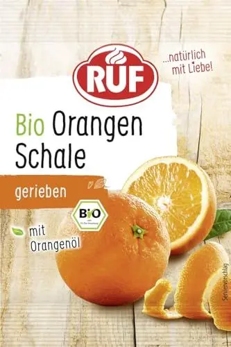 Produktbild: RUF Bio Orangen Schale, gefriergetrocknete Orangenschale mit Orangenöl, Alternative zum frischen Orangen-Abrieb, zum Aromatisieren von Gebäck und Desserts