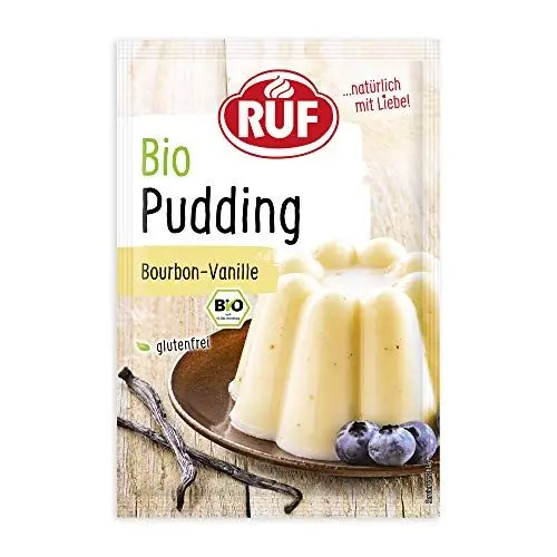 Produktbild: RUF Bio Pudding Bourbon-Vanille, Puddingpulver mit Vanillearoma aus kontrolliert biologischem Anbau, glutenfrei, vegan, 2er Pack (2 x 40g)
