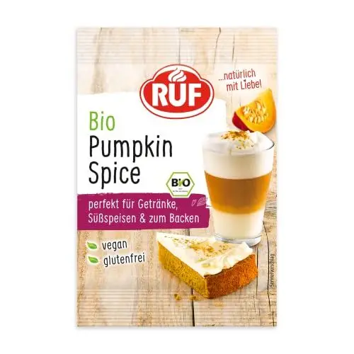 Produktbild: RUF Bio Pumpkin Spice Latte Würzmischung, Kürbispulver Gewürzmischung zum Verfeinern von Milch-Kaffee, Pumpkin Pie, Plätzchen, Porridge und Pancakes, vegan und glutenfrei, 1x10g