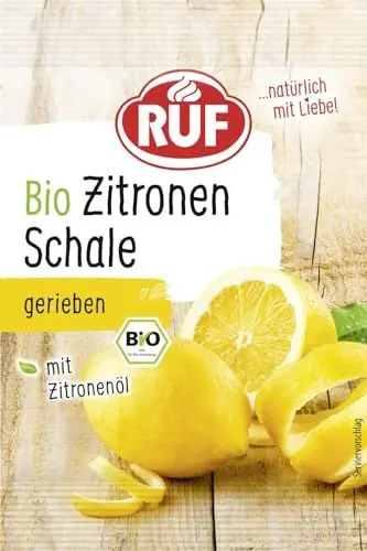 Produktbild: RUF Bio Zitronen Schale, gefriergetrocknete Zitronenschale mit Zitronenöl, Alternative zum frischen Zitronen-Abrieb, zum Aromatisieren von Gebäck und Desserts