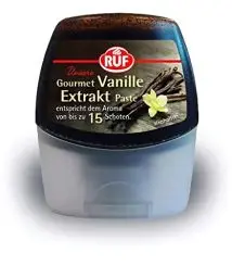 Produktbild: RUF Gourmet Vanille Extrakt, echte Tahiti Vanille, Vanille-Paste zum Verfeinern von Cremes, Teigen und Aromatisieren von Kaffee-Spezialitäten und Michshakes, 1x77g