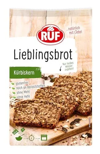 Produktbild: RUF Lieblingsbrot Kürbiskern, Brot-Backmischung, Brotmischung, Brotteig-Mischung, für Brot wie vom Bäcker, glutenfrei, ohne Mehl und Hefe, 1 x 600g