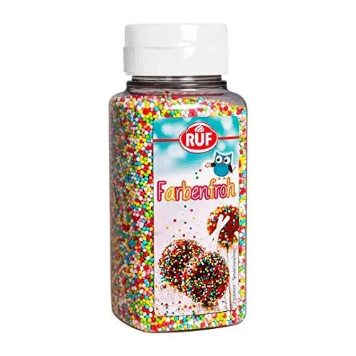 Produktbild: RUF Zucker-Perlen, essbares Streu-Dekor in bunten Farben, mini Zucker-Kugeln zum Verzieren von Eis, Torten & Muffins, 7er Pack, 7 x 165g