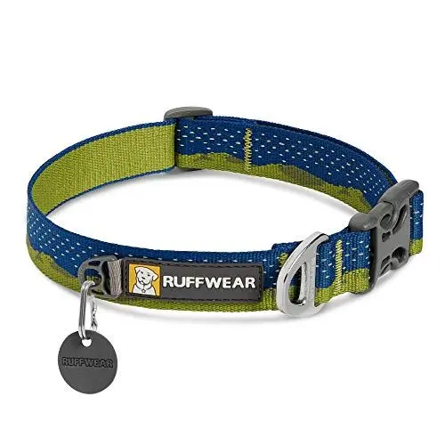 Produktbild: RUFFWEAR Crag Hundehalsband, Reflektierendes und Bequemes Halsband für den Täglichen Gebrauch, Grüne Hügel, 28–36 cm