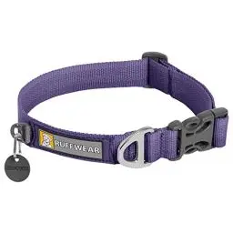 Produktbild: RUFFWEAR Front Range Hundehalsband, Robustes Tubelok-Gewebe, Aluminium-Leinenbefestigung & Schnalle, Helles, Stilvolles & Langlebiges Halsband für den Alltag, Purple Clay (Größe L, 51-66cm)