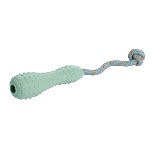 Produktbild: RUFFWEAR Gourdo Hundespielzeug, interaktives Zerrspiel, widerstandsfähiges Naturkautschuk-Wurf-/Fangspielzeug mit Kernmantelseil, Langeweile-Brecher, kausicheres Gerät, Sage Green, Small