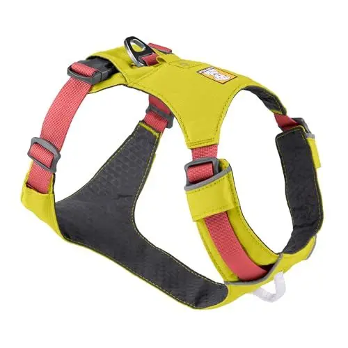 Produktbild: RUFFWEAR Hi & Light Dog Harness, No Pull Harness for Dogs Small, Medium Large & XL. Fully Adjustable Lightweight Harnesses with Aluminium Lead Attachment Portal & ID Bag, Lichen Green (XXS, 33-43cm)
