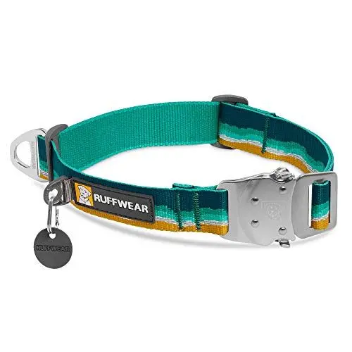 Produktbild: RUFFWEAR Top Rope Hundehalsband, Reflektierendes Halsband mit Metallschnalle für den Täglichen Gebrauch, Meeresschaum, 28–36 cm