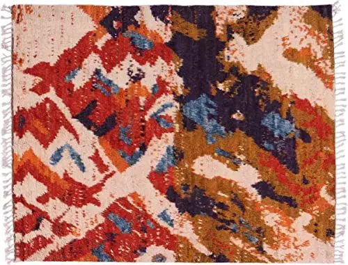 Produktbild: RUG PRINCE Afghan Berber Maroccan Design Teppich 150x200 Handgeknüpft Orange Modern Orient
