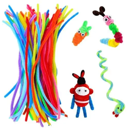 Produktbild: Ruibow Pfeifenreiniger 10 Farben Gemischt Pfeifenputzer zum Basteln 30cm×6mm Pfeifenputzer Pfeifenputzer Bunt zum Basteln Pipe Cleaner Pfeifenreiniger zum Basteln für DIY Projekte (100Stück)