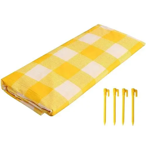 Produktbild: Ruibow Picknickdecke Tragbare PE Picknickdecke Wasserdicht Verfügbar 180 x 180cm Stranddecke mit 4 Erdspieße Picnic Blanket für 3-6 Personen Picknick Decke für Picknick,Camping