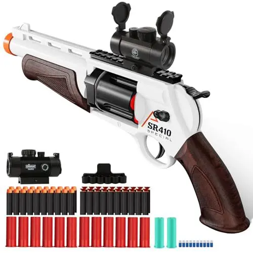 Produktbild: RuiDaXiang Spielzeugpistole, Shooter Spielzeugpistolen, Eva Schaumstoff Blasters & Wheel Reloading Design für innen und außen Spielen Spielzeug (Braun)