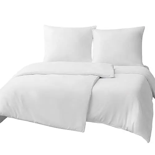 Produktbild: RUIKASI Bettwäsche 135x200 4teilig Weiß - Bettbezüge 135 x 200 2er Set Weiss mit Kissenbezüge, Bettwäsche-Sets 135x200cm aus Mikrofaser mit Reißverschluss Weich und Bügelfrei