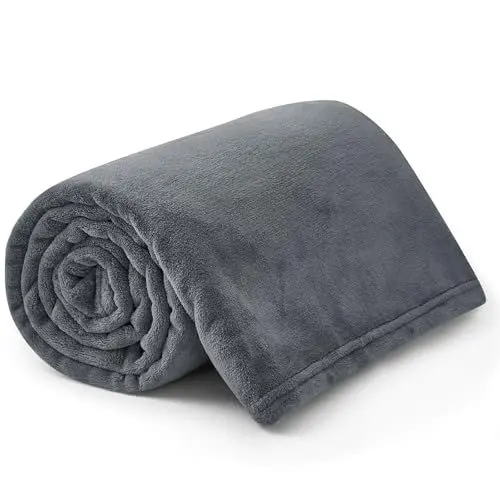 Produktbild: RUIKASI Kuscheldecke Flauschig Decke Sofa - Decke Fleece Dunkelgrau für Couch, XL Wohndecke Weich Fleecedecke 150x200 cm als Sofadecke Couchdecke