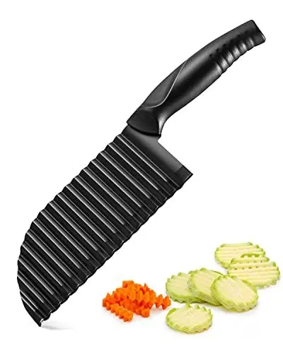 Produktbild: Ruikdly Wellenschneider, Wellenmesser Kartoffelschneider Messer Riffelmesser Edelstahl Pommesschneider für Pommes,Salat Gemüse und Butter